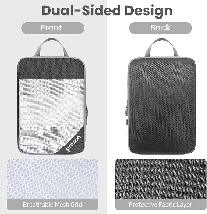 Compression Packing Cubes for Travel, Lightweight Vacation Travel Essentials, Travel Accessories for Suitcase Organizer Bags 