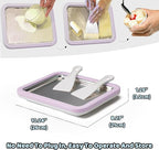 Ice Cream Roll Maker Rolled Ice Cream Machine, Sweet Spot Pan, Instant Cold Plate, Ideal for Making Rolled Ice Cream Soft Serve Slushies Frozen Yogurt Sorbet and Gelato (Lavender)