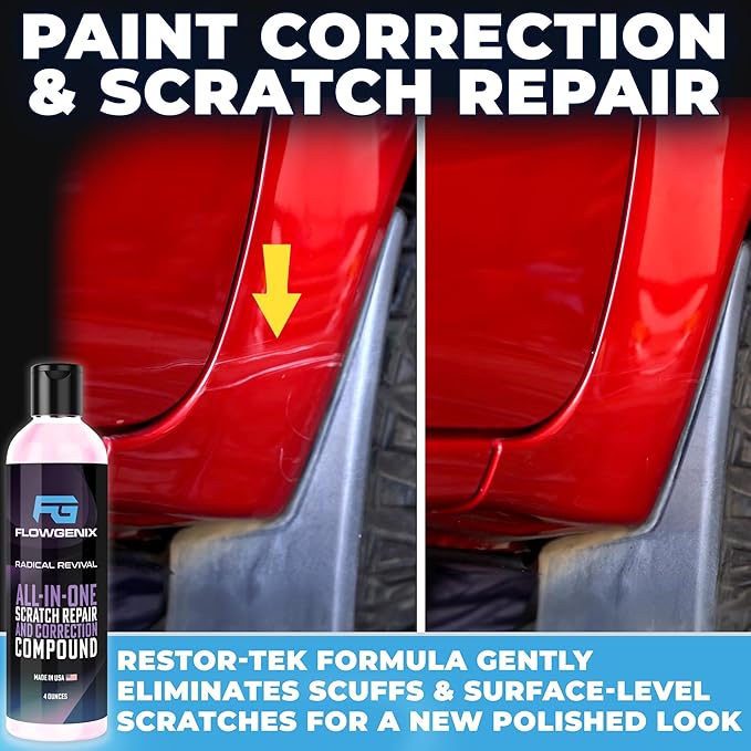 Grand Slam 5-Pack - Waterless Car Wash Detailing Spray, Tire Shine Gel, Scratch Remover, Wheel Metal Rust Cleaner, Interior C