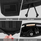 Car Sun Visor Organizer, Tactical Sunvisor Organizers Storage Covers for Trucks, Molle Panel with Pockets Zipper Visor Storage Pouch Accessories, Fits Most Vehicles, SUVs & Jeeps (BK)