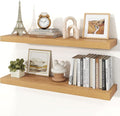 Floating Shelves for Wall, 9.3" Deep Wall Mounted Wood Shelves for Bathroom, Bedroom, Living Room, Kitchen, Hanging Shelf for