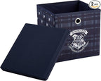 Harry Potter Collapsible Storage Cube with Removable Lid,10” x 10” x 10” Fabric Organizer Bin for Kids Bedroom, Closet or Pla