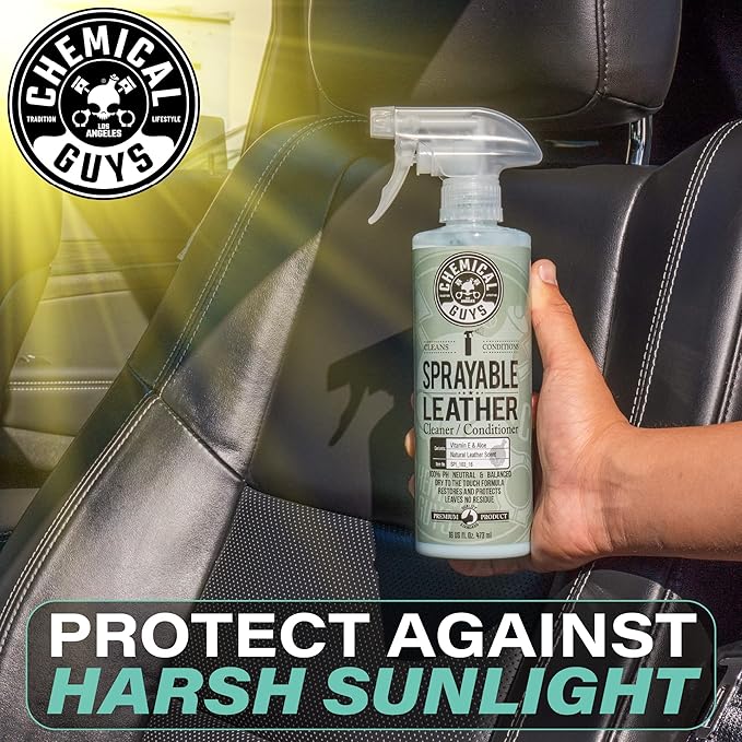 Chemical Guys SPI_103 Sprayable Leather Cleaner and Conditioner in One for Interiors, Apparel, and More (Works on Natural, Sy