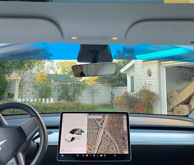 Front Windshield Sun Visor Strip Tint Film for Tesla Model Y Precut Premium DIY Car Window Tint Film (Blue)