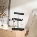 bussdis 2 Tier Bracelet Holder Display - Detachable T Bar Black Velvet Bracelet Holder, Jewelry Holder Organizer for Bracelet