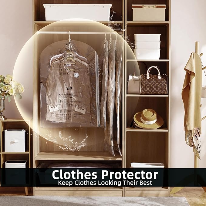 TAILI Hanging Vacuum Storage Bags Space Saver Bags, Vacuum Sealer Bags for Clothing, Suits and Jackets, Closet Organizers and
