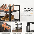 SNTD Shoe Rack - Expandable Shoe Organizer for Closet, Adjustable Metal Shoe Shelf Storage, Stackable Long Shoe Stand Holder 