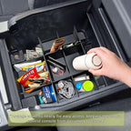 Center Console Organizer Compatible with Ford F250/F350/F450 (2017-2022) and Expedition (2018-2024) Interior Accessories Armrest Storage Box Insert Tray, Black(Full console w/bucket seats ONLY)