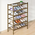 Smiry Bamboo Shoe Rack for Closet, 6 Tier Wooden Stackable Shoe Organizer, Free Standing Shoes Storage Shelf for Entryway, Fr