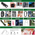 Emergency Survival Kit and First Aid Kit, 142Pcs Professional Survival Gear and Supplies Equipment with Molle Pouch, Gift for