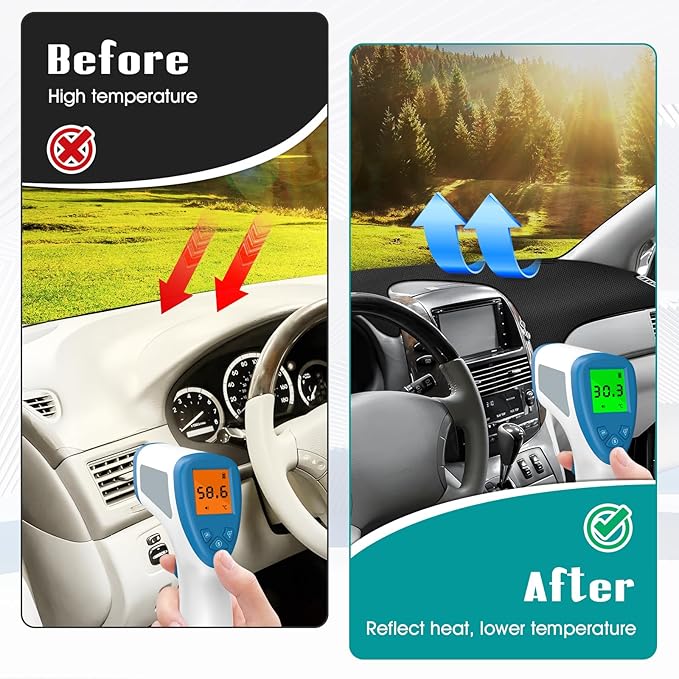 FIILINES Dash Cover for 2004-2010 Toyota Sienna, Dashboard Mat Accessories Dash Cover Sunshade Nonslip Mesh Protector No Glar