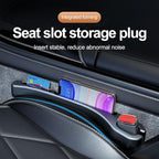 Car Seat Gap Filler, Leather Car Gap Filler Universal Fit for Most Cars and Trucks, Fill The Gap Between Seat and Consoles, Prevents Things from Falling Out, Pack of 2 PCS (Black)