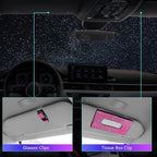 25PCS Bling Car Car Accessories Set,15 Inch Steering Wheel Cover,Shiny License Plate Frame,Center Console Cover and Rearview Mirror Set and Other Car Accessories(Rose Pink)