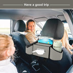 7-In-1 Car Seat Back Organizer with Cup Holders, Tissue Box, Garbage Can&Hooks, Multifunctional Headrest Storage Organizer, Headrest Cup Holder for Backseat, Car Accessories for Trips, Travels(Gray)