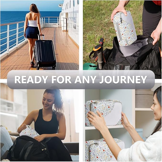 8 Set Packing Cubes for Travel, Gifts for Women Mom,Anti-Tearing Suitcase Organizer for Luggage with Shoe & Hanging Toiletry 