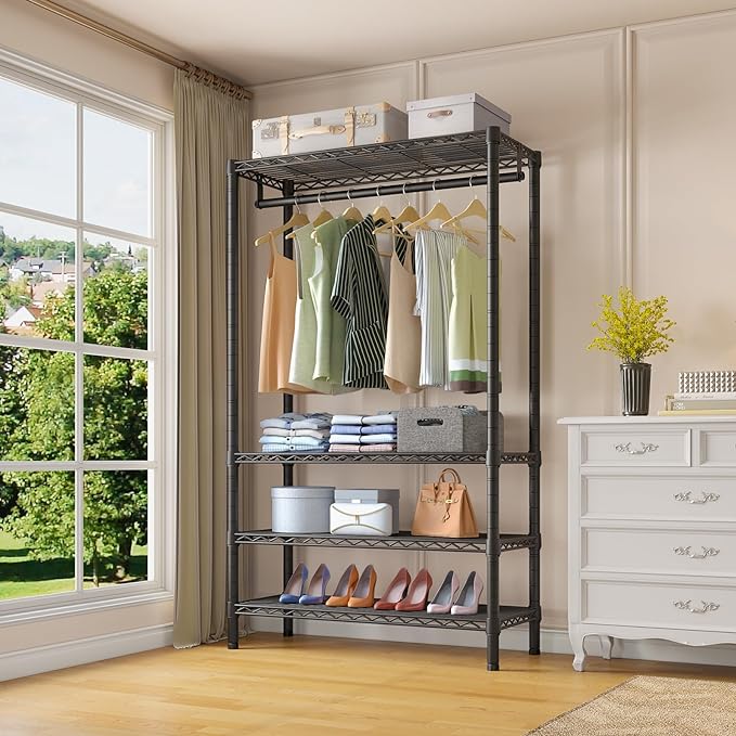 VIPEK V1 Wire Garment Rack 4 Tiers Heavy Duty Clothes Racks for Hanging Clothes Large Clothing Rack Freestanding Closet with 