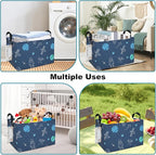 FANKANG Storage Bins, Nursery Hamper Canvas Laundry Basket Foldable with Waterproof PE Coating Large Storage Baskets for Kids