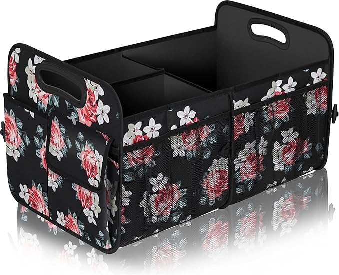 Femuar Car Trunk Organizer,Car Storage Organizer with 72L Large Capacity Waterproof Collapsible and 11 Pockets,Trunk Organizer