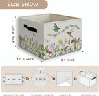 Wildflower Hummingbird Christian Foldable Storage Bins Box with Handles, His Eye Is on the Sparrow Religious Collapsible Orga
