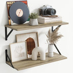 Floating Shelves for Wall Decor,24" Wx8 D Wall Mount Floating Bookshelf Set of 2,Hanging Storage Shelf with Sturdy Metal Brac