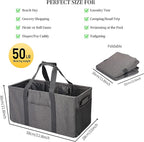Joyfol Day Extra Large Utility Tote Bag, Reusable Grocery Bags Foldable,Upgraded Metal Frame, With Sturdy Handles Reinforced Bottom Heavy Duty Oxford Fabric Moving Shopping Bags, Gray