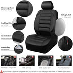 CAR PASS 3D Foam Leather Car Seat Covers Two Front Seats only, Air Cool Mesh Thick Seat Covers, All Weather Car Seat Cover Co