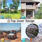 Arcylic Convex Mirror 𝟭𝟮" 𝗦𝗲𝗰𝘂𝗿𝗶𝘁𝘆 𝗠𝗶𝗿𝗿𝗼𝗿, Adjustable Fixing Bracket Wide Angle Clear View for Indoor Outdoor Driveway Parking Garage Warehouse Office (12 inch)