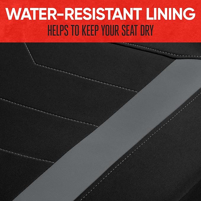 Motor Trend SpillGuard 2 Gray Seat Covers for Cars & Seat Covers for Trucks - Neoprene Lining Waterproof Car Seat Covers Fron