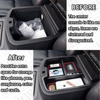 Center Console Organizer Compatible with 2007-2014 Chevy Silverado GMC Sierra Avalanche Tahoe Suburban Yukon Yukon XL Accessories, Floor Mounted Center Console ONLY,Red Trim