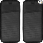 Sun Visor CD Holder, 12-Capacity Car Visor Organizer with DVD Sleeves and Mesh Pocket, Universal Visor Storage for Vehicle CD Case and Pen Holder Ergonomic Design (Black 2 Pcs)
