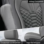 Coverado Car Seat Covers Full Set, Nappa Leather Seat Covers for Cars, 5 Seats Universal Waterproof Seat Covers, Front and Ba