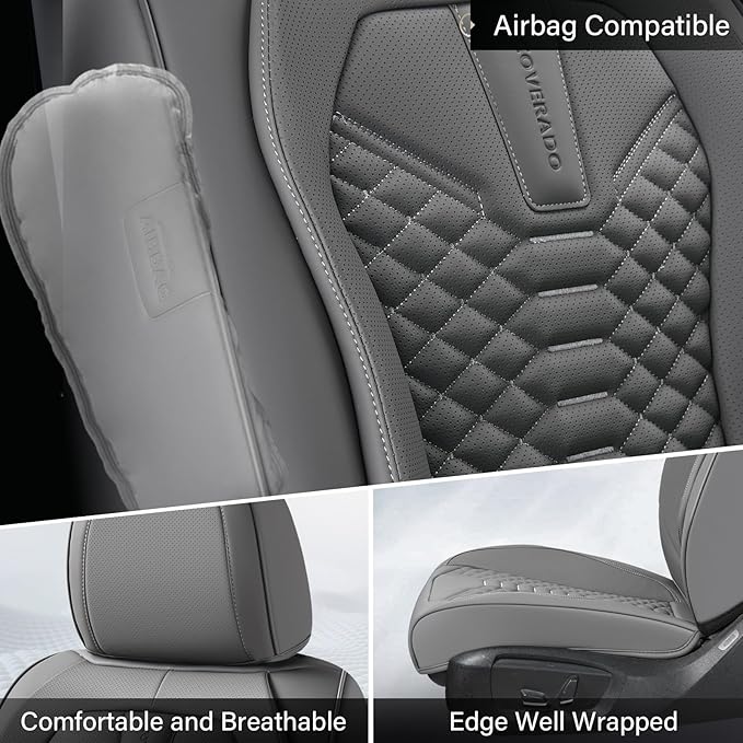 Coverado Car Seat Covers, Front Seat Cover, 2 Pack Waterproof Nappa Leather Seat Covers for Cars, Car Seat Protectors, Driver
