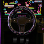Hello Kitty Steering Wheel Cover, Official Sanrio Car Steering Wheel Cover with Universal Size 14.5-15, Cute Black Hello Kitty Car Accessories for Women (Hello Kitty Kawaii Arcade)
