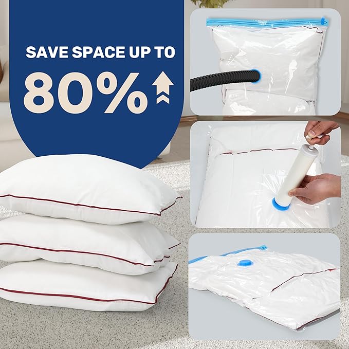 Simple Deluxe 20 Pack Space Saver Bags (4 Jumbo/4 Large/4 Medium/4 Small/4 Roll M) Vacuum Storage Bags, Vacuum Seal Bags with