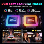 DDPAI 4K 3-Channel Dash Cam,Dashcam for Cars with 128G eMMC+CPL,Front & Rear & Inside(2160P+2160P+1080P),Dual STARVIS 2 Senso