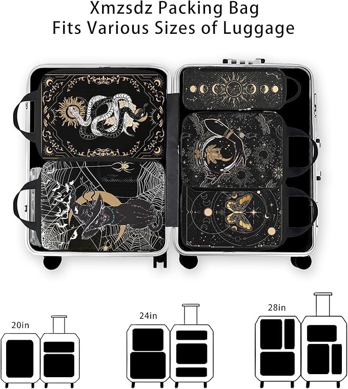 8 Pcs Compression Packing Cubes for Travel, Lightweight Waterproof Luggage Organizer Bags Set, Washable Packaging Cubes for W