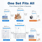 HOUSE DAY 22 Pack Vacuum Storage Bags with Pump,Space Saving Vacuum Seal Bags For Clothing Travel,4 Jumbo/4 Large/4 Medium/4 