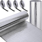Frienda Rv Window Reflective Insulation Roll 47.2inch*50ft Double Aluminum Foil Heat Bubble Thermal Window Shade Door Cover Blackout for Garage Roof Travel Camper Skylight Shield