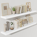 Fun Memories 55 Inch Floating Shelves for Wall, Fireplace Mantel Shelf with Invisible Heavy Duty Bracket, 8 Inch Deep Storage