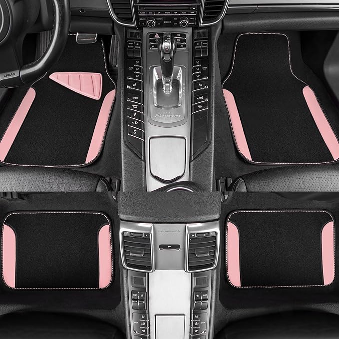 CAR PASS Waterproof Universal Fit Car Floor Mats, Car Mats Fit for SUV,Vans,sedans, Trucks,Set of 4pcs Car Carpet with Driver