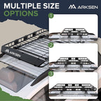 ARKSEN 54 x 39 x 5 Inch Upgrade Universal Roof Rack with Waterproof Bag, Cargo Net&2 Ratchet Straps - 150Lbs Capacity Heavy Duty Rooftop Cargo Carrier with Extension for Car, SUV & Pickup