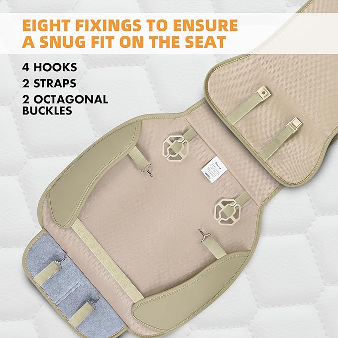 Elantrip Auto Car Seat Covers Leather Car Seat Protector for Women Airbag Compatible Diamond Pattern PU Seat Cover Universal 