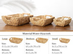 StorageWorks Hand-Woven Small Wicker Baskets, Water Hyacinth Storage Baskets with Wooden Handles, 2-Pack