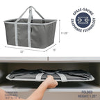 CleverMade Collapsible Laundry Tote 2-Pack (50L) – Foldable Carry-All Storage Bin for Laundry, Car Trunk, RV, Dorm & Home Org