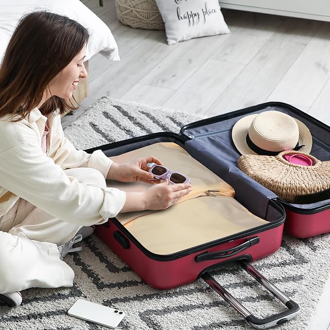 Carry on Compression Packing Cubes Travel for Suitcases ，Compressible Packing Cubes for Travel Women Packing Organizers 4 Set