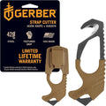Gerber Gear Seatbelt Strap Cutter Escape Tool with Lanyard Hole and Glass Breaker, Made in USA, Coyote Brown, 5 x 2.5 x 1 inc
