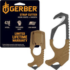 Gerber Gear Seatbelt Strap Cutter Escape Tool with Lanyard Hole and Glass Breaker, Made in USA, Coyote Brown, 5 x 2.5 x 1 inc