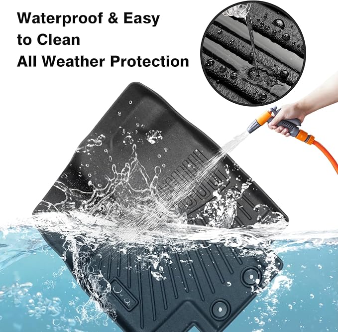 Powerty Floor Mats for 2023-2025 2026 Nissan Pathfinder 7 Seats Accessories All Weather Floor Liners 3D TPE Floor Mat Heavy-Duty Floor Liners