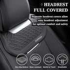 Coverado Car Seat Covers Front Seats, Nappa Leather Front Seat Covers, Waterproof Car Seat Cushion, Black Seat Covers Car Sea