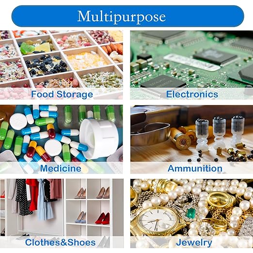 50 Gram 10 Packs Silica Gel Packets - Desiccant Packs for Storage, Food Safe Desiccant for Safes Moisture Control for Foods, 